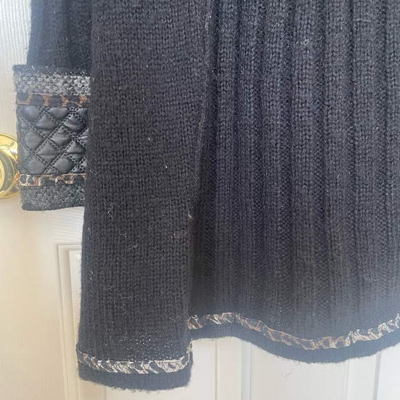 Vintage Monroe & Main Quilted Faux Leather Trim animal print Cardigan Jacket - Picture 10 of 16